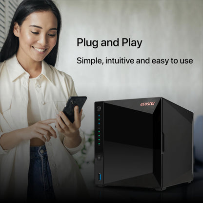 Asustor Drivestor 4 Pro Gen2 AS3304T v2, 4 Bay NAS, 1.7GHz Quad-Core, 2GB RAM DDR4, 2.5GbE High-Speed Network, Personal Media Server, Best Value Home Cloud, Network Attached Storage(Diskless)