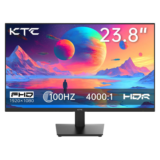 KTC 24 inch Monitor - 1080P Monitor, 100Hz FreeSync Gaming Moniter with HDR10,VESA Mountable, Adjustable Tilt, ZeroFrame Design, HDMI,VGA,Earphone Ports, PC Monitors for Office