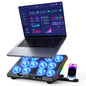 Trullypine Laptop Cooling Pad with 12 Quiet Fans, Slim Portable for 12-17.3 Inch Laptop Cooler Stand, RGB Lighting, with 5 Height Adjustable, Gaming Cooling Fan Pad,Two USB Ports, Phone Holder (LCD)