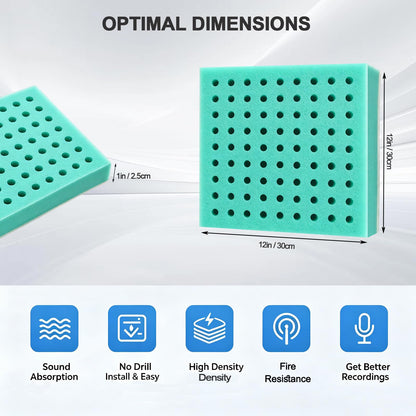 Sound proof foam panels for walls, let your life be free from noise disturbances, and fully enjoy the quiet and pleasant moments.(FW-L 12" × 12" × 1", Pack of 24)