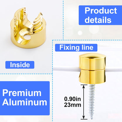 SmallCat 1 Sets Charger Holders for Cords, Gold Color Adjustable Cable Anchor Holders, Adhesive Metal Cord Clips, Cable Management Wire Organizers for Desk, Office, Nightstand