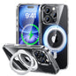 MAGIC JOHN 360° Rotatable Magnetic Invisible Stand for iPhone 16 Pro Case [Camera Control Button] [Compatible with MagSafe] 16FT Shockproof for iPhone 16 Pro Case 6.3'' with Kickstand, Clear