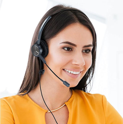 MAIRDI Telephone Headset with RJ9 & 3.5mm Jack for Office Landline Deskphone Cell Phone PC Laptop, Call Center Phone Headset with Microphone, Works for Cisco 7941 7965 6941 7861 8961