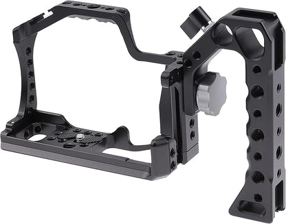 FocusFoto Camera Cage +Top/Side Handle Grip Kit, Aluminium Alloy Video Filmmaking Stabilizer Rig with Cold Shoe and 1/4" 3/8" Screw Mouting for Canon EOS M50 Mark II/M50/M5 Mirrorless Camera