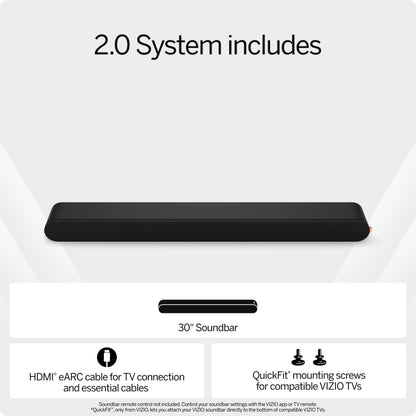 VIZIO 2.0 Soundbar w/Dolby Atmos & DTS:X, Bluetooth Speaker, QuickFit™ Compatible – SV200M-08 (New, 2024 Model)