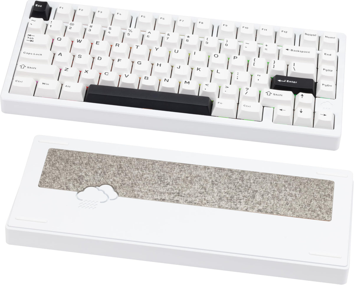 KEEBMONKEY WOBKEY Rainy 75 CNC Aluminum HMX/JWK/Cocoa Switches Triple-Mode Connectivity Mechanical Keyboard with Superior Acoustics, RGB/FR4/Silver SUS304/7000mAh/Cocoa Switch (Pro - Red Velvet)