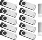 (Not 128GB) ABLAZE 128MB Flash Drive 10 Pack, USB 2.0 Memory Stick with Lanyards Swivel Thumb Drives Bulk 128MB Pendrive U Disk for Data Storage (Black)