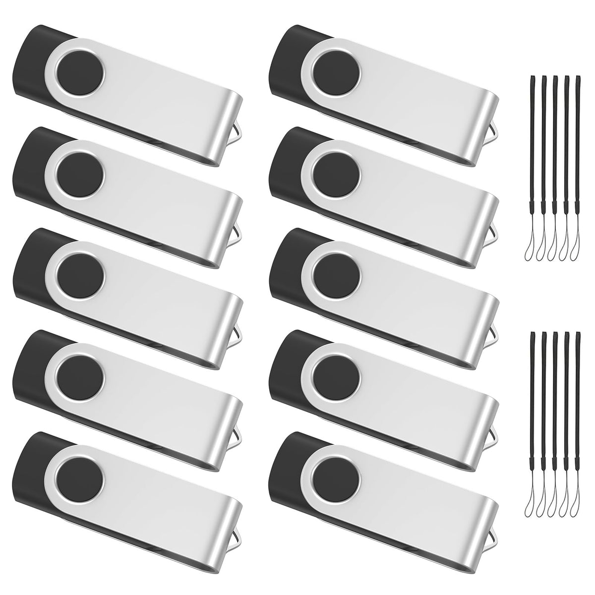 ABLAZE 4GB USB Flash Drive 20 Pack, USB 2.0 Thumb Drives with Lanyards