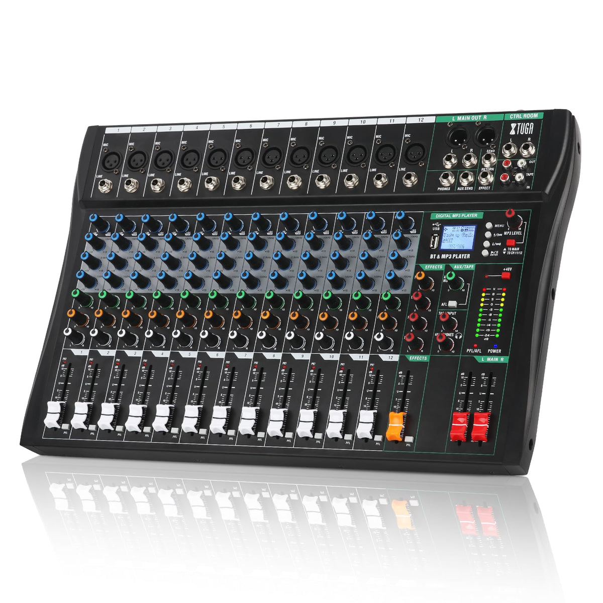 XTUGA 16 Channel Audio Mixer,Professional Sound Board DJ Mixer(CT160)