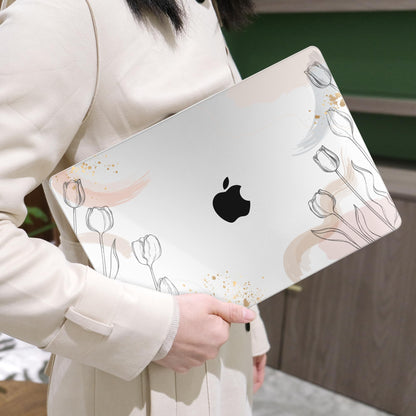 MEEgoodo Case for M5/M4/M3/M2 MacBook Air 13 inch 2026 2025 2024 2022, Fit Model A3449/A3240/A3113/A2681, Case Compatible with MacBook Air 13.6-inch, Engraving Hand Drawn Floral