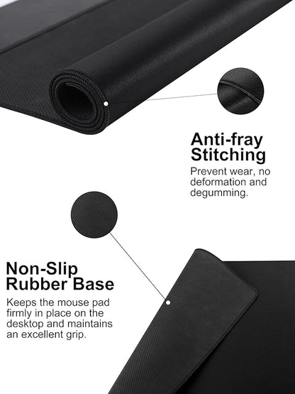 TopMade Mouse Pad with 15W Fast Wireless Charging, 31.5"x15.75" XXL Large Gaming Mousepad, Waterproof Desk Pad, Computer Desk Mat, Black(Includes 20W PD Power Adapter & 6.56ft Woven Cable)