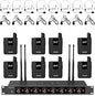 TONOR Wireless Microphones System with 8x12 Channels Headset/Lavalier Lapel Mics, Bodypack Transmitter, Receiver, 295ft UHF Range for Church Conference Performance Singing Karaoke PA Speaker Mixer