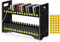 Cell Phone Holder Classroom Cell Phone Storage 2-Tier Multiple Cell Phone Stand Rack with 1-30 Number Stickers PVC Board Mobile Phone Holder Desktop Organizer for Classroom (Black, 30 Slots)
