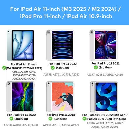 Keyboard Case for iPad Air 11-inch (M4 2026/M3 2025/M2 2024) & iPad Pro 11 inch(1st/2nd/3rd/4th Generation)–Magic-Style Magnetic Keyboard Case with Multi-Touch Trackpad for 10.9” iPad Air 4th/5th Gen.