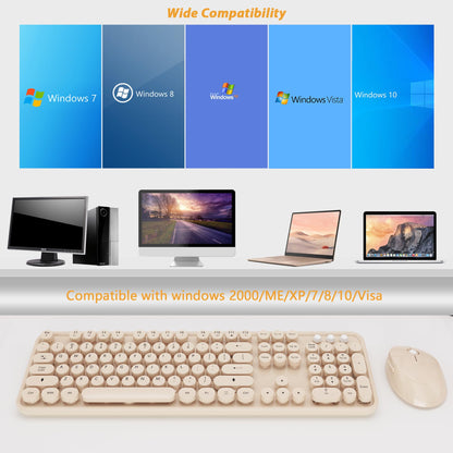 KOOTOP Cute Colorful Wireless Keyboard and Mouse Combo