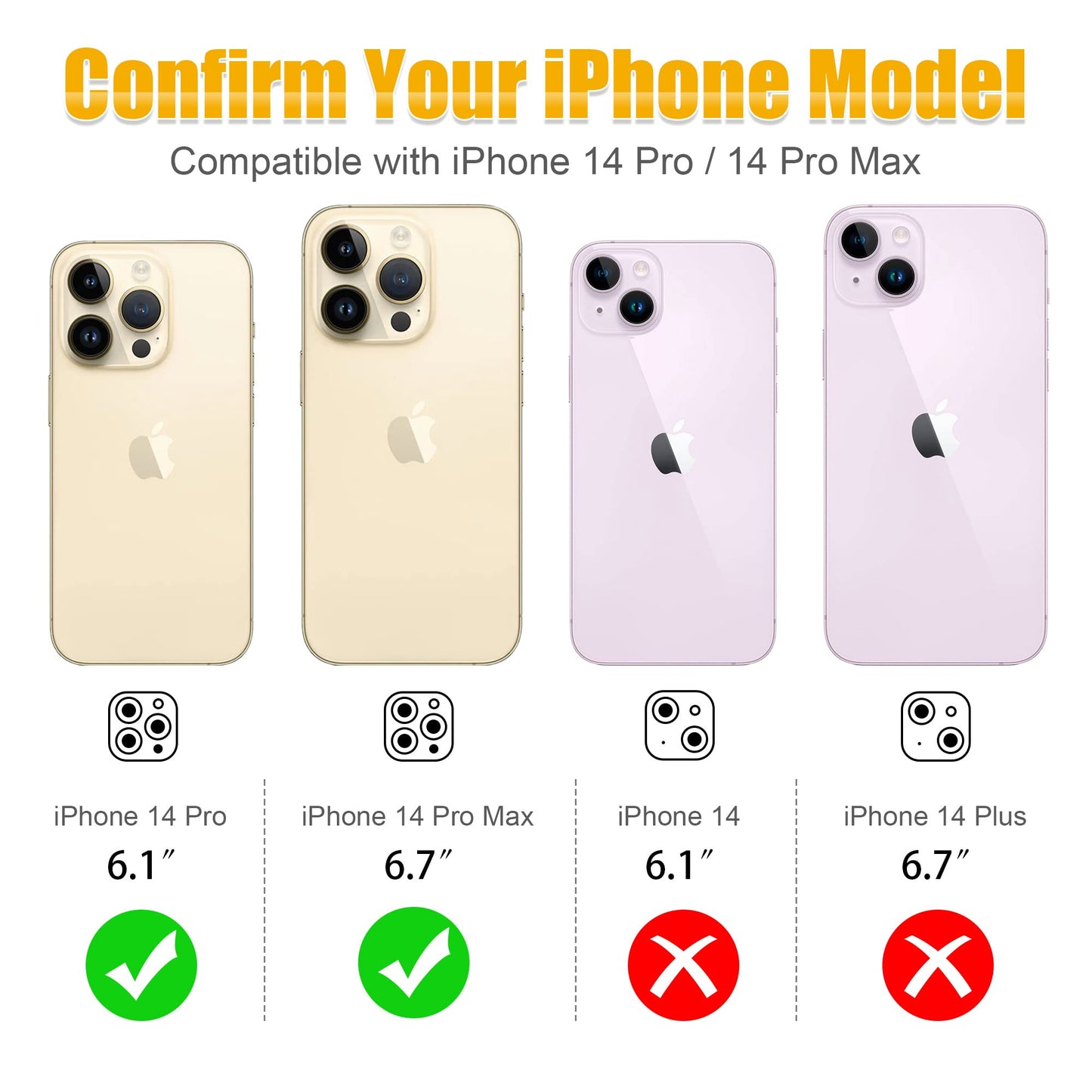 AGVEE 3+3 6 Pack for iPhone 14 Pro & Max Camera Lens Protector Cover