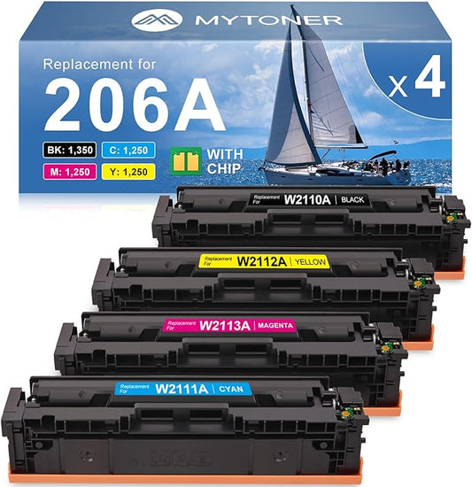 MYTONER 206A Toner Cartridges 4 Pack High Yield for M283fdw M283cdw M255dw