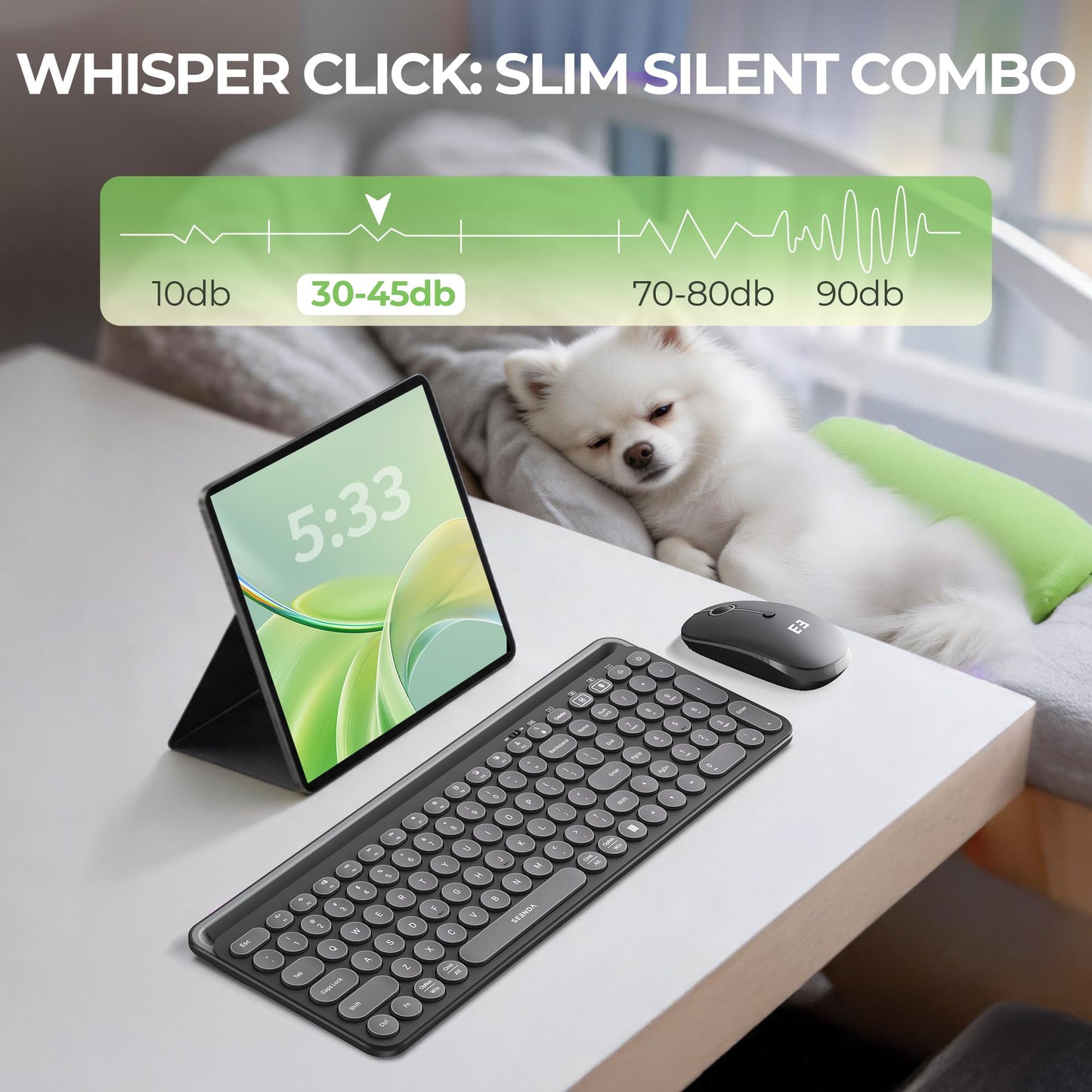 seenda CTU-301 Bluetooth Keyboard and Mouse Combo for iPad,Black