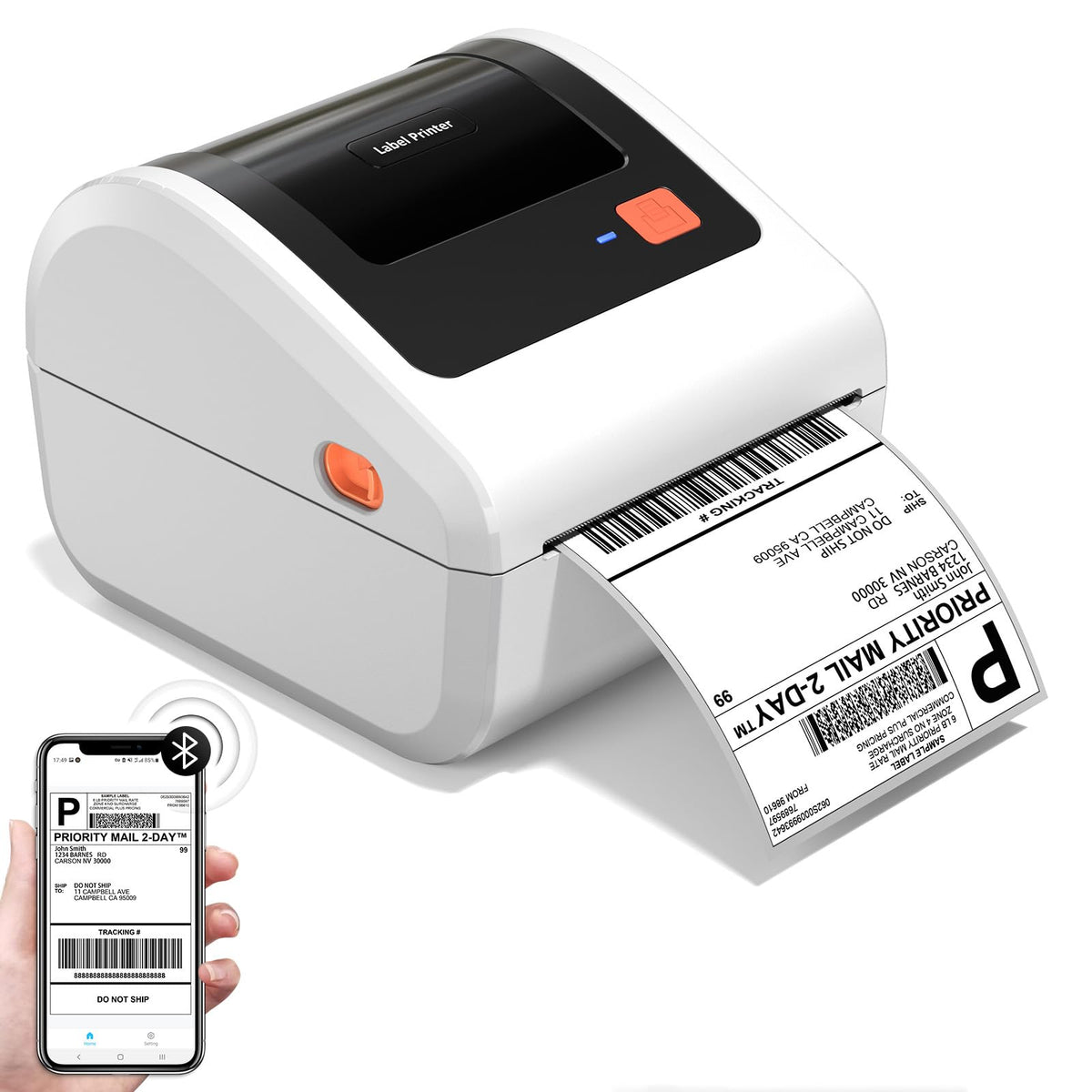 Omezizy Bluetooth Thermal Label Printer with Built-in Label Bin 30pcs Label