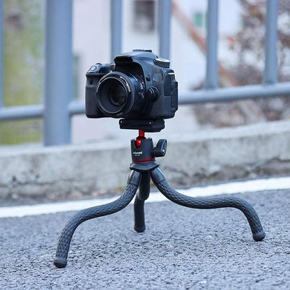 ULANZI Camera Tripod, Mini Flexible Stand w Hidden Phone Holder w Cold Shoe Mount, 1/4'' Screw f Magic Arm, Universal f iPhone 16 15 14 Pro Max XS Max X 8 Samsung Canon Nikon Sony DJ Pocket 3 Cameras