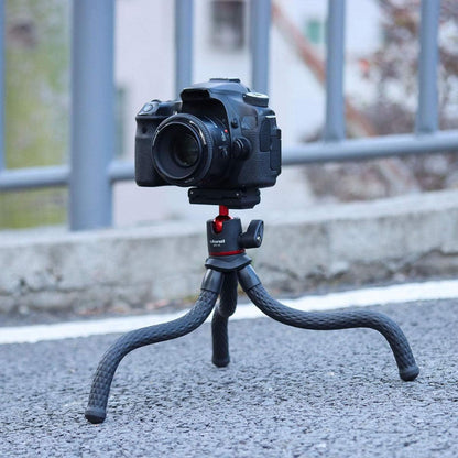 ULANZI Camera Tripod, Mini Flexible Stand w Hidden Phone Holder w Cold Shoe Mount, 1/4'' Screw f Magic Arm, Universal f iPhone 17 16 15 14 Pro Max XS Max Canon Nikon Sony DJ Pocket 4/3 Cameras