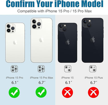 AGVEE 3+3 6 Pack for iPhone 15 Pro 6.1" / 15 Pro Max 6.7" Camera Lens Cover Protector, Bling Diamond & Bling Glitter Metal Ring 9H Tempered HD Glass Camera Cover Protector Film, Bling-Natural