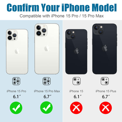 AGVEE 3+3 6 Pack for iPhone 15 Pro & Max Camera Lens Protector Cover