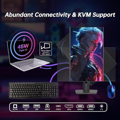 KTC 32 Inch 4K Mini LED Monitor, Fast IPS, HDR1000 144Hz 1ms MPRT Gaming Monitor,Type-C 45W, HDMI/DP/USB,RGB Light, Swivel/Height/Pivot/Tilt Adjust, VESA, Computer Monitor for Gaming & Designer