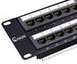 NewYork Cables 12 Port Vertical Cat6 Patch Panel – 10Gb Ethernet, 1U Wall Mount, T568A/B Color-Coded, Unshielded Keystone, 110/Krone Compatible, with Back Bar, Cable Ties & Screws