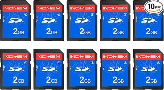 INDMEM 2GB SD Card, 10 Packs Class 4 2GB Flash Memory Card MLC Standard Secure Digital Cards Camera Card