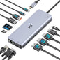 USB C Docking Station 4 Monitors,13 in 1 Laptop Docking Station 3 Monitors with Dual HDMI,8K DP,VGA,10Gbps USB A/C Data Transfer, PD Charging,USB C Hub Multiport Adapter for Windows/Mac OS Laptop