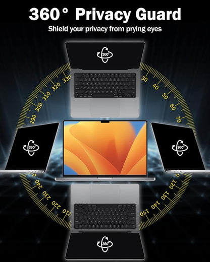 F FORITO 17 Inch 16:10 360°Laptop Privacy Screen Protector, Anti Peeping Anti Glare Laptop Privacy Shield, Reduce Eye Strain & Eye Protection