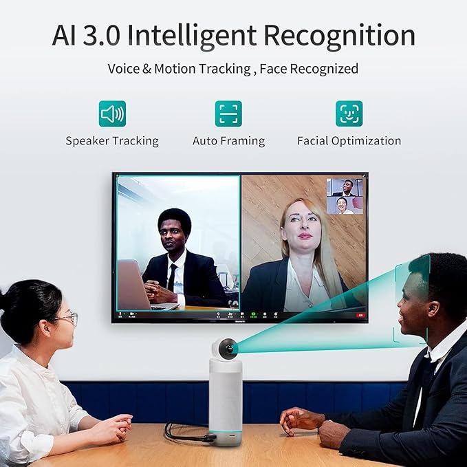 KanDao Meeting S - 180° Standalone Video Conferencing Camera, Microphone & Speaker Video Audio 4-in-one Meeting Camera, AI Smart Framing & Tracking, Hybrid Meeting Room Conference System, Zooming