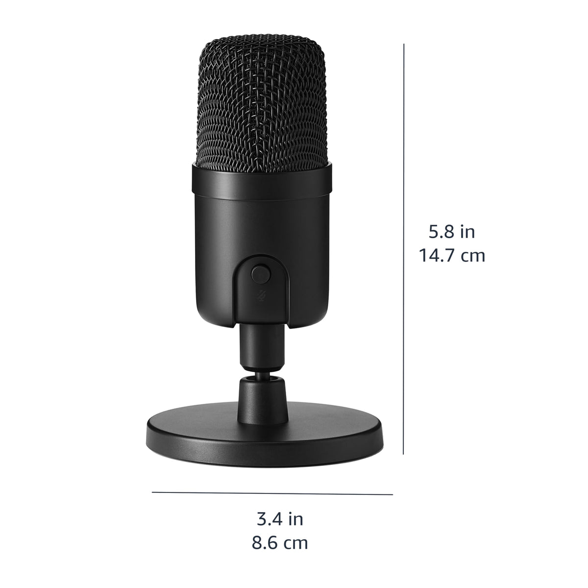 Amazon Basics Condenser Microphone for PC, Cardioid Pickup, USB Mic for Streaming, Recording, and Podcasting, 360° Adjustable Stand, Plug and Play, 5.8" x 3.4", Black