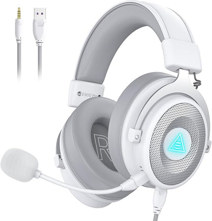 EKSA USB Gaming Headset for PC, Computer Headphones with Detachable Noise Cancelling Microphone, 7.1 Surround Sound, 50MM Driver, Wired Headset with Mic for PS4/PS5, Xbox One, Laptop, Work