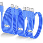 3-Pack Blue [3.3FT+6.6FT+10FT] 60W USB C to USB C Cable, Type C Fast Charging Cable for iPhone 16 15 Pro Plus Pro Max，for Galaxy S24 S23, for iPad Pro/Air, for MacBook Pro/Air and More