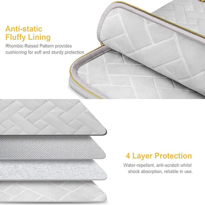 Lacdo Laptop Sleeve Case for 15 inch New MacBook Air M4 A3241 2025, M3 A3114, M2 A2941 2024-2023, 15 inch MacBook Pro A1990 A1707, Dell XPS 15 Plus Computer Bag with Accessory Pocket, Space Gray
