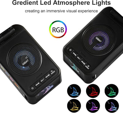 Gifts for Men Women, Cell Phone Stand with Bluetooth Speaker Led Light, Unique Gifts for Dad Him Husband Boyfriend, Cool Gadget Compatible with iPhone/Android, Ideal Gifts for Christmas