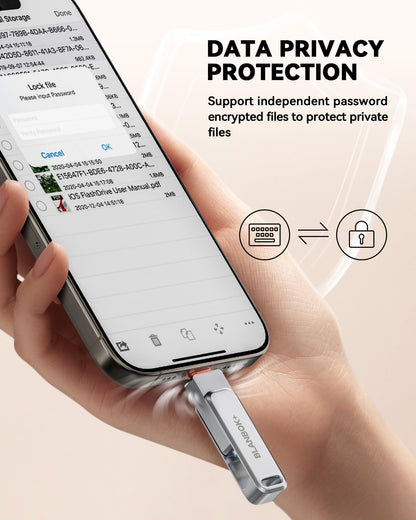 BLANBOK+ MFi Certified 512GB Flash Drive for iPhone Photo Stick, USB Thumb Drive Memory Stick High Speed USB Drive Photo Storage for iPhone USB Stick Compatible for iPhone/iPad/Android/PC, BLA233