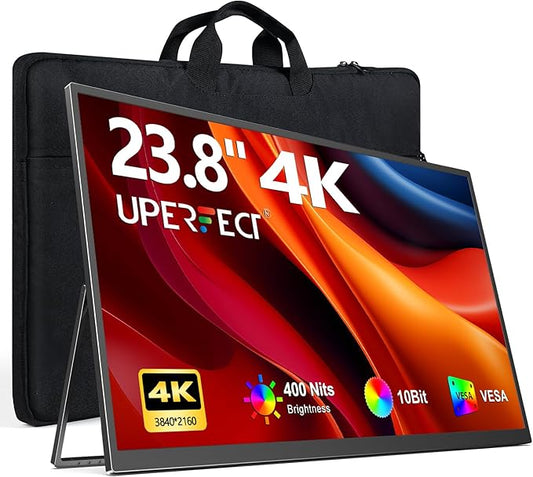 UPERFECT Portable Monitor 4K 24" QLED, 400 Nits 145% sRGB Large Monitor