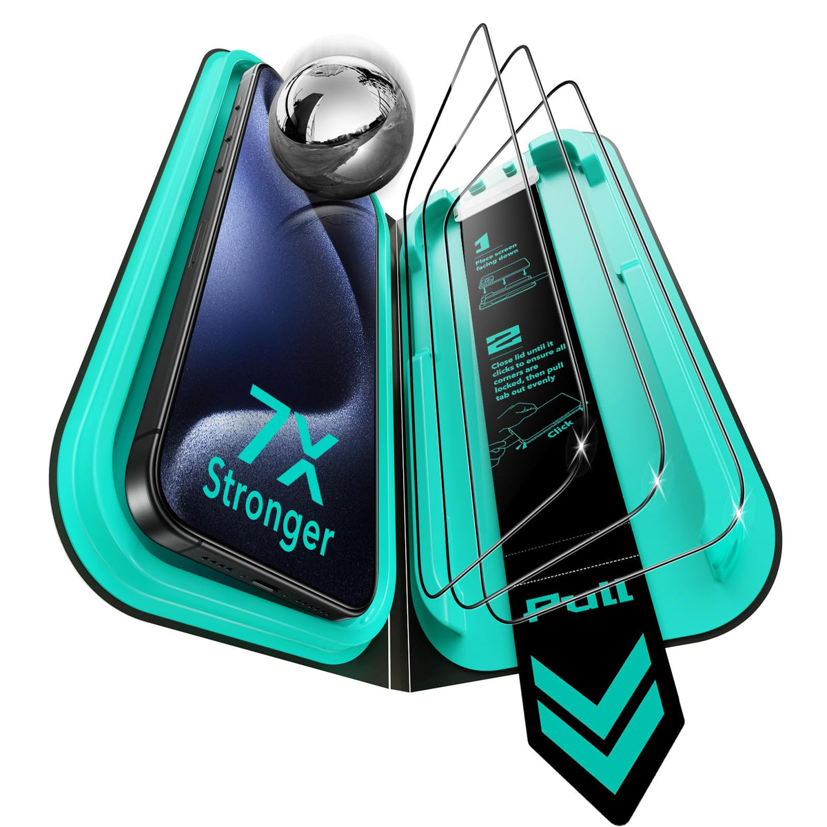 ESR 3 Pack for iPhone 16/15 Screen Protector, Armorite