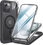 Miracase for iPhone 13 mini Case 5.4",Full-Body Protection,Clear Bumper Case with Built-in 9H Tempered Glass Screen Protector,Military-Grade Drop Protection Outdoor Phone Case for 13 mini,Dark Blue