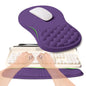 KUOSGM 2-in-1 Ergonomic Set, Wave Rise Keyboard Wrist Rest and Massage Bulge Slope Mouse Pad Wrist Support, Cushion Memory Foam Integrated to Relieve Wrist Pain, Cute Cat Paws
