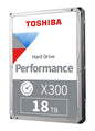 Toshiba X300 PRO 18TB High Workload Performance for Creative Professionals 3.5-Inch Internal Hard Drive – Up to 300 TB/Year Workload Rate CMR SATA 6 GB/s 7200 RPM 512 MB Cache - HDWR51JXZSTB