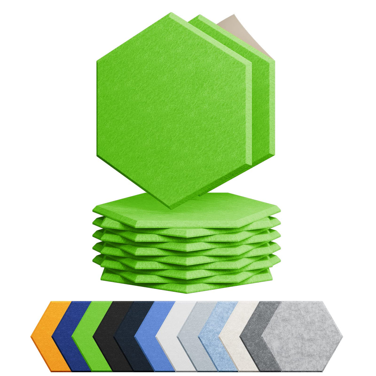 12 Pack Hexagon Acoustic Panels Self Adhesive Sound Proof Foam(Silver Gray)