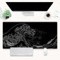 Japanese Great Wave Off Kanagawa Gaming Mouse Pad - XL Extended Ukiyo-e Art Desk Mat, Non-Slip Waterproof Rubber Base & Stitched Edges, 31.5 x 15.7 Inch Large Computer Mousepad