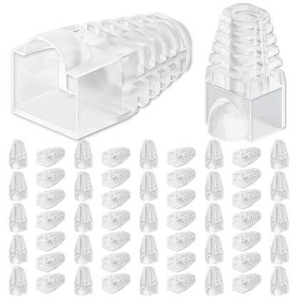 CableGeeker Cat6 RJ45 Strain Relief Boots, 100-Pack, 6.5mm, Blue