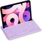 Macally Small Wireless Bluetooth Keyboard for iPad mini/Air/Pro, iPhone, Tablet, and Phone - 78 Key iPad Keyboard with Built-in Stand - Universal Compatible Multi Device - Purple