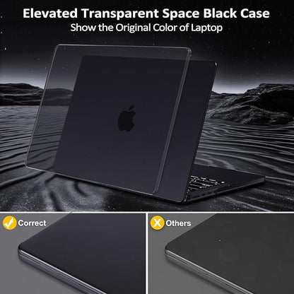MOSISO Compatible with MacBook Pro 16 inch Case 2025 2024 2023 2022 2021 M4 M3 M2 M1 A3403 A3186 A2991 A2780 A2485, Natural Original Color Hard Case&Keyboard Cover&Screen Film&Type C,Space Black Clear