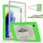 Stweap for Samsung Galaxy Tablet A8 Case 10.5 inch 2022 SM-X200/X205/X207 with Screen Protector [360 Rotating Stand] &Hand Shoulder Strap Shockproof Rugged Protective Cover|Green&Beige